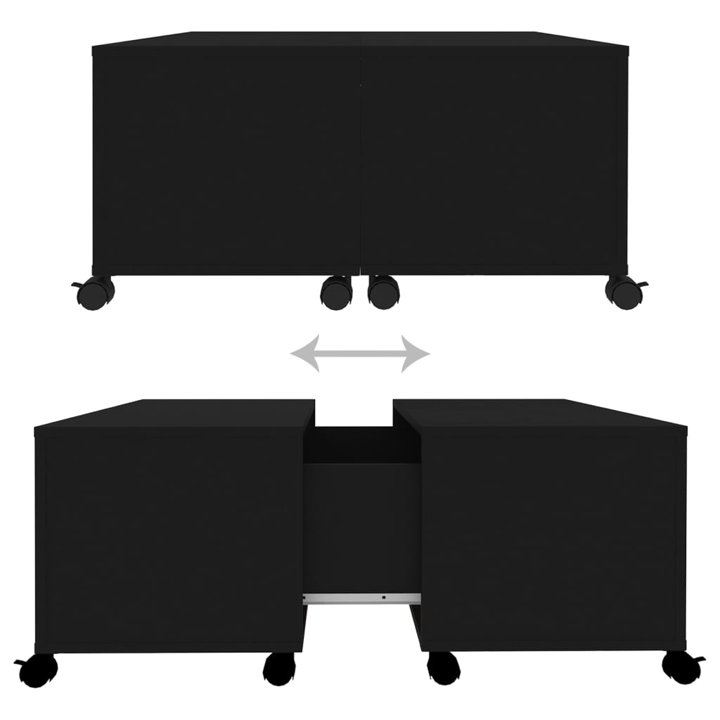 Coffee Table Black 75x75x38 cm Engineered Wood
