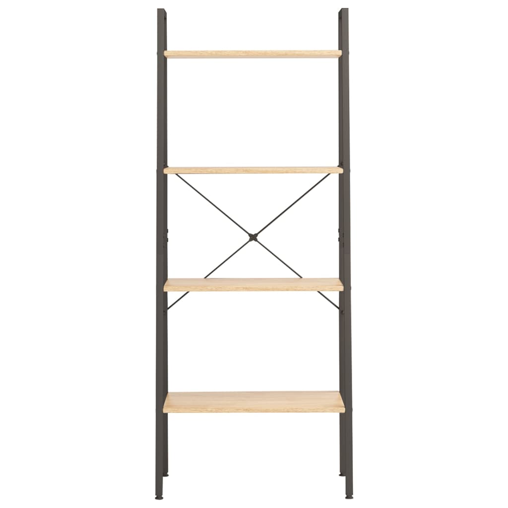 4-Tier Standing Shelf Light Brown and Black 56x35x140 cm