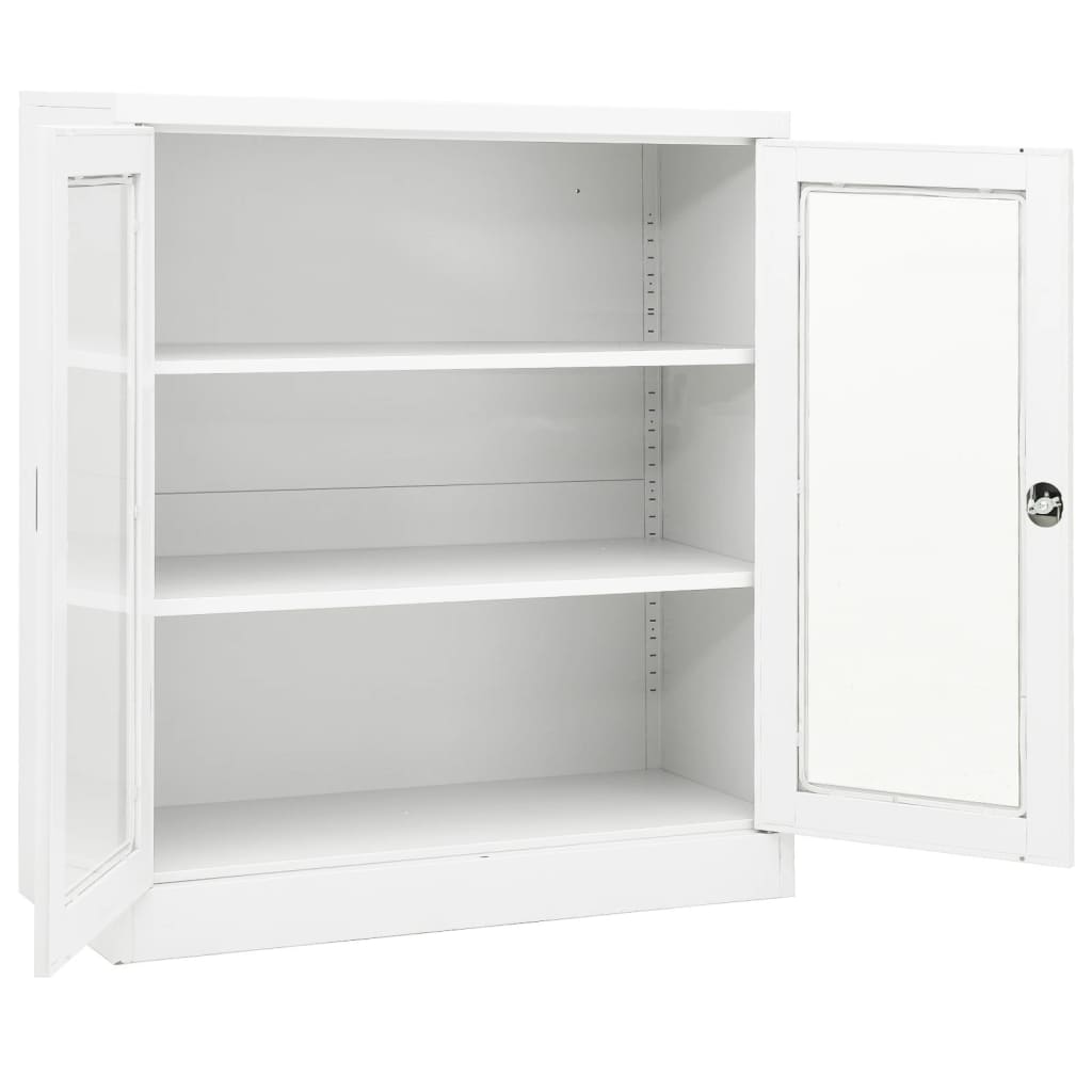Office Cabinet White 90x40x105 cm Steel