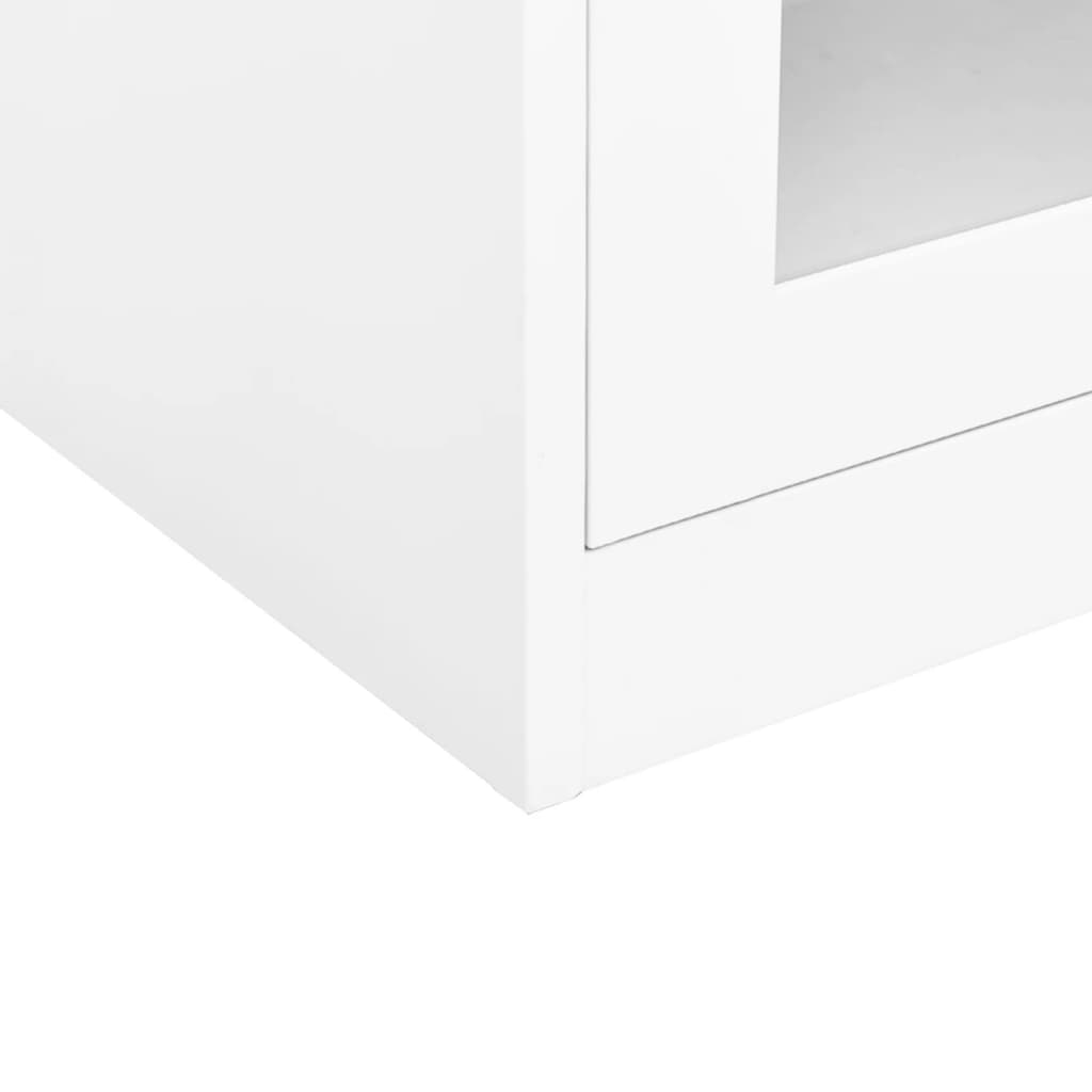 Office Cabinet White 90x40x105 cm Steel