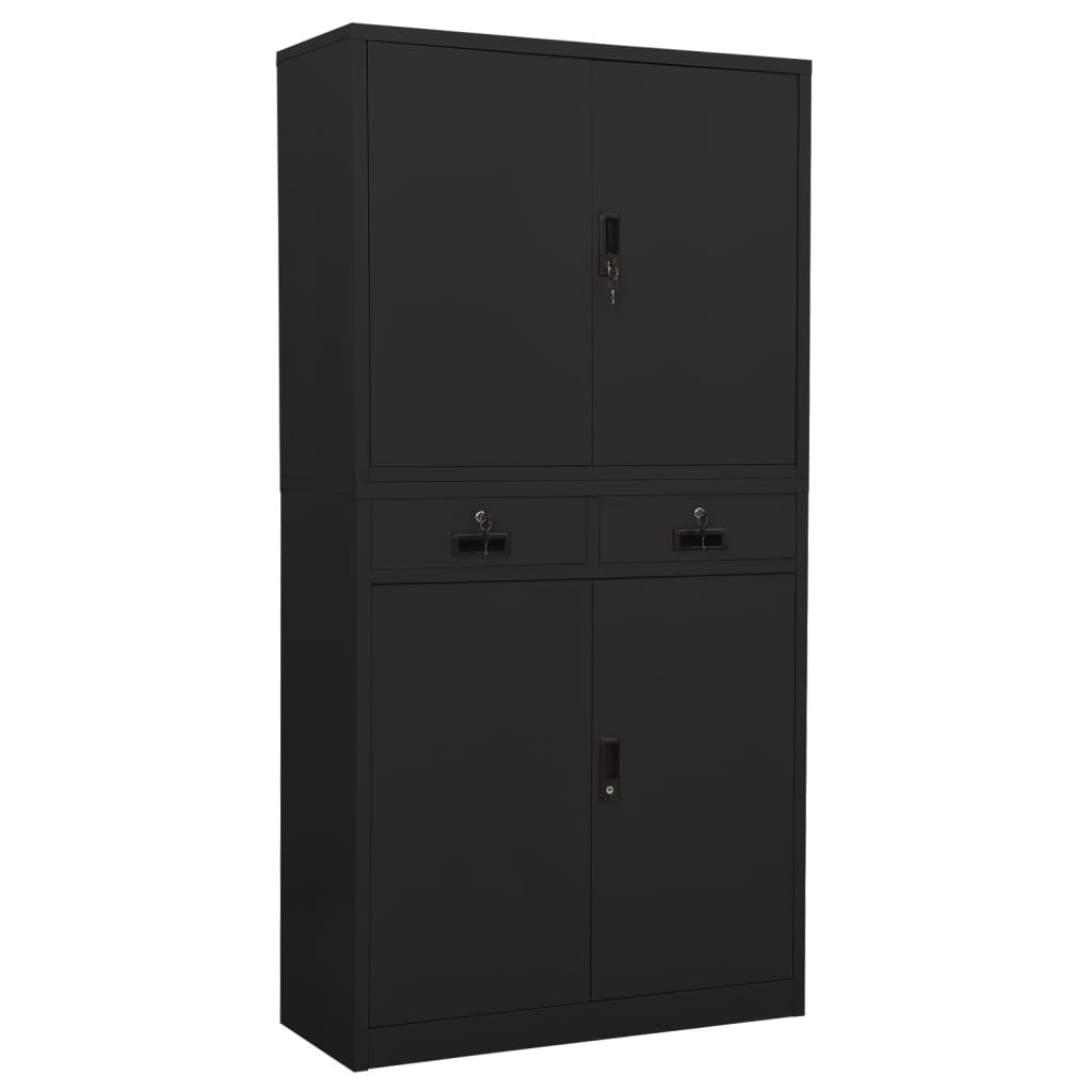 Office Cabinet Anthracite 90x40x180 cm Steel