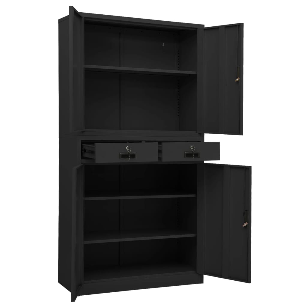 Office Cabinet Anthracite 90x40x180 cm Steel