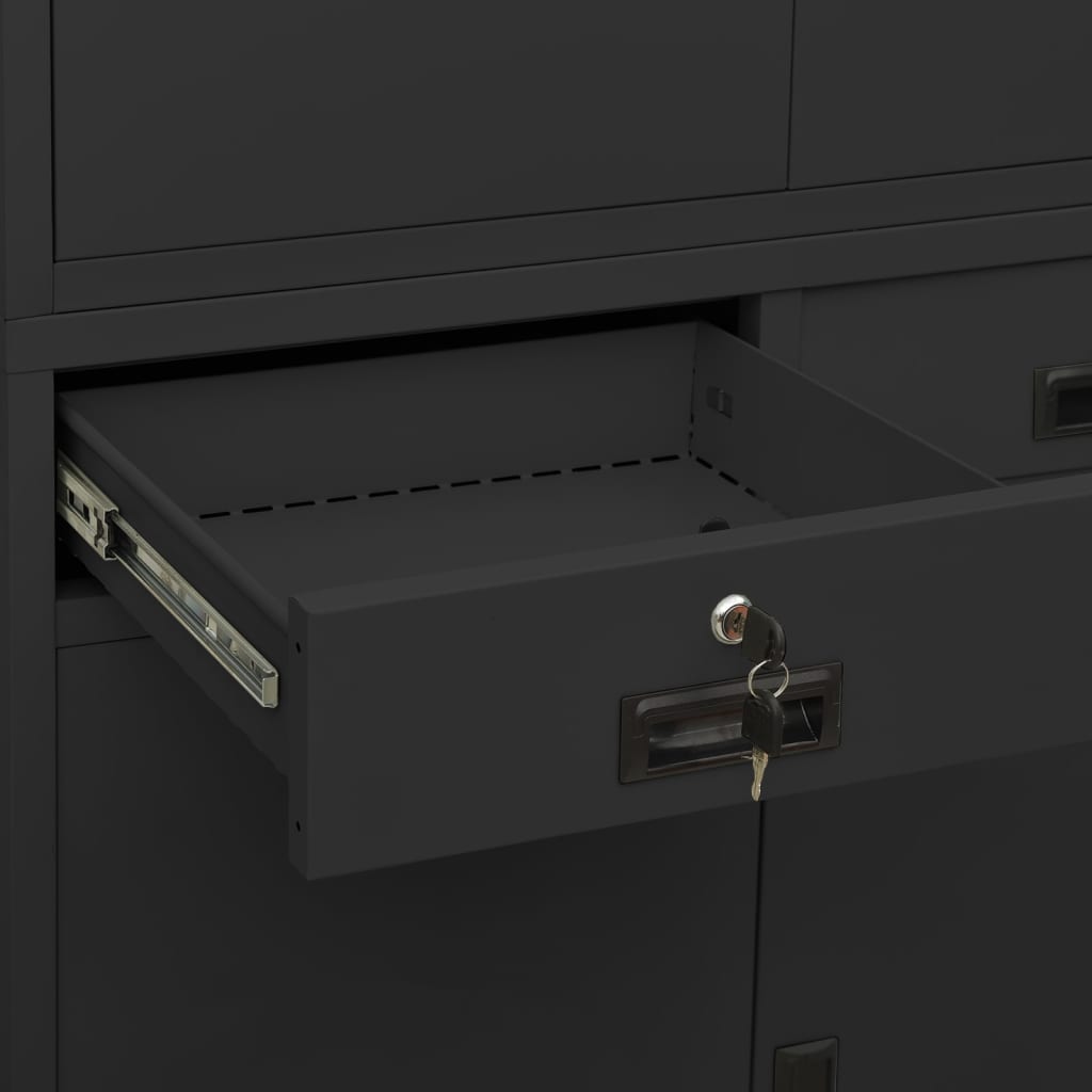 Office Cabinet Anthracite 90x40x180 cm Steel