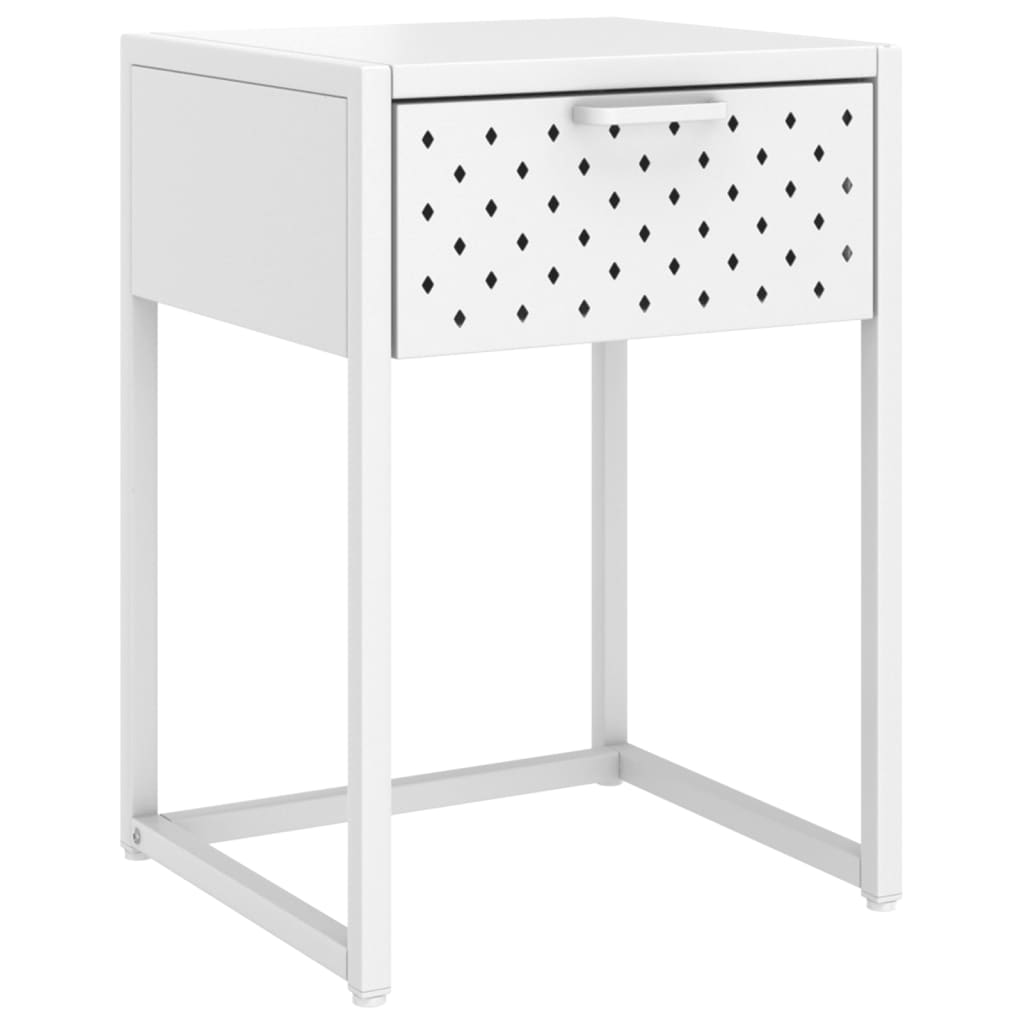 Nightstand White 38x35x54 cm Steel
