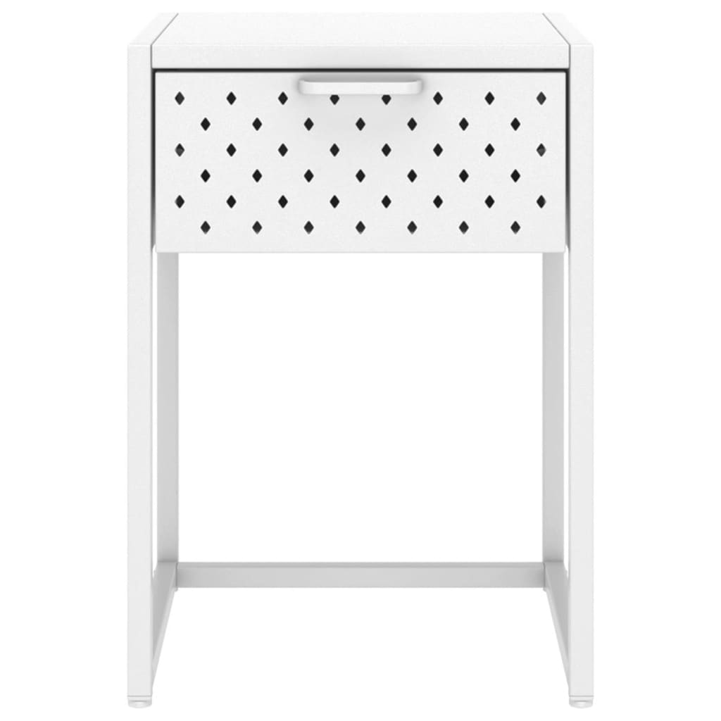 Nightstand White 38x35x54 cm Steel