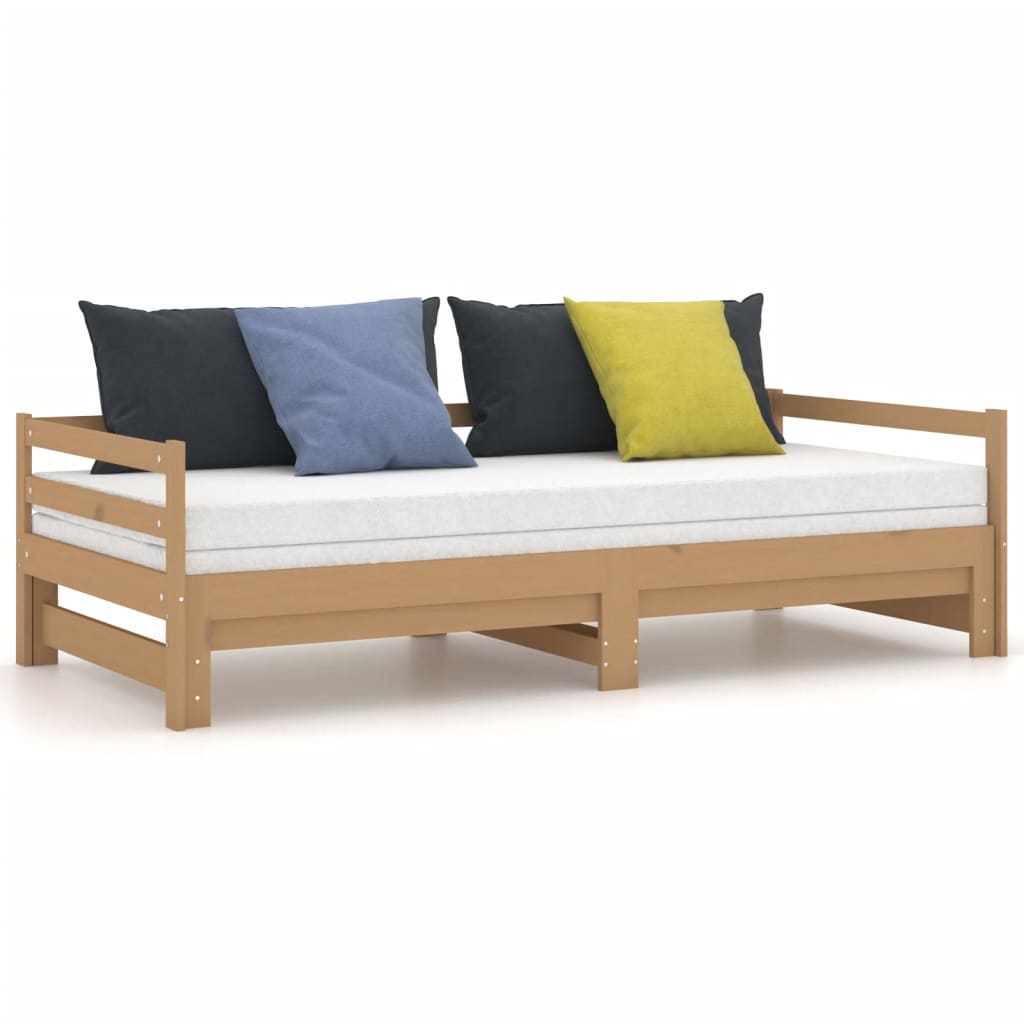 Pull-out Day Bed without Mattress Honey Brown 2x(90x200)cm