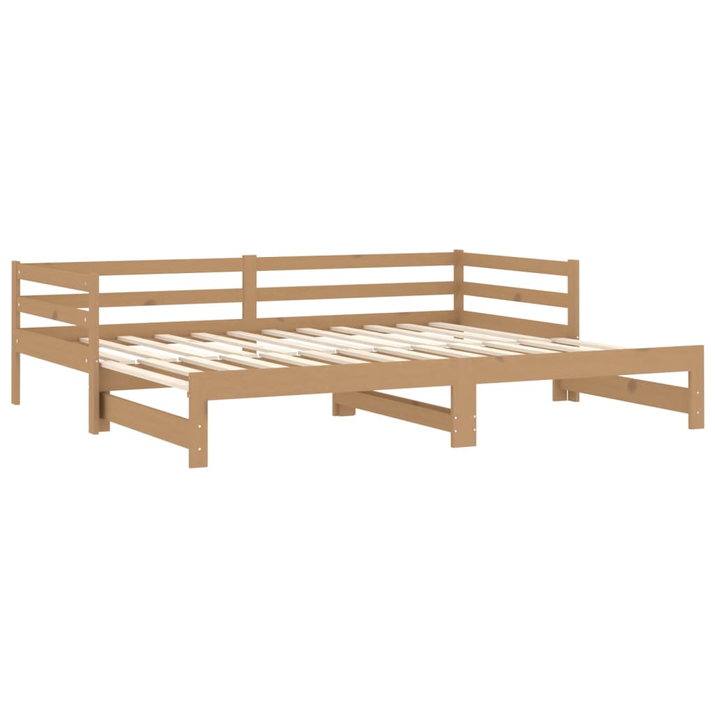Pull-out Day Bed without Mattress Honey Brown 2x(90x200)cm