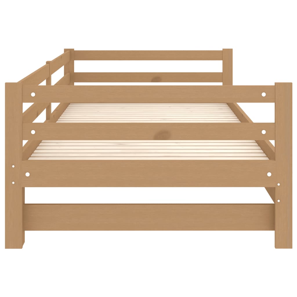 Pull-out Day Bed without Mattress Honey Brown 2x(90x200)cm