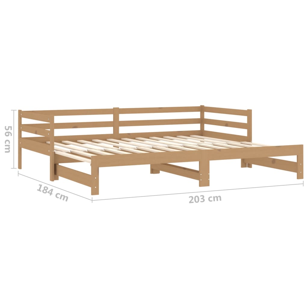 Pull-out Day Bed without Mattress Honey Brown 2x(90x200)cm