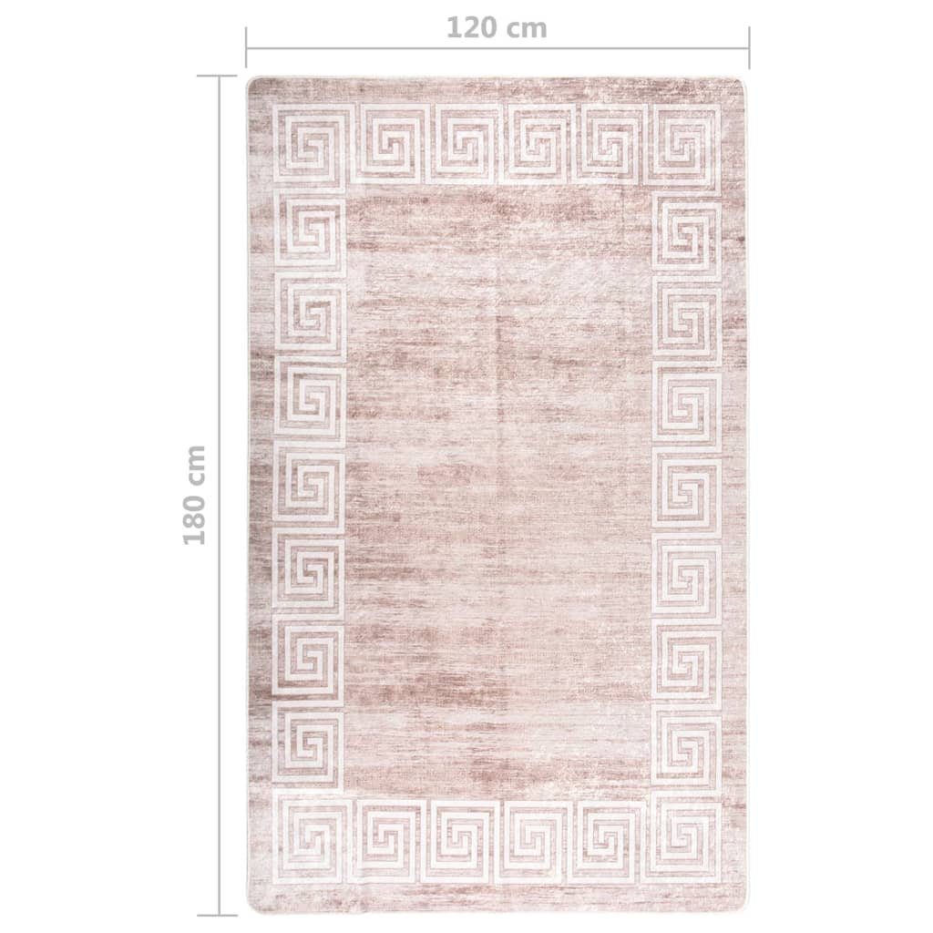 Rug Washable 120x180 cm Beige Anti Slip