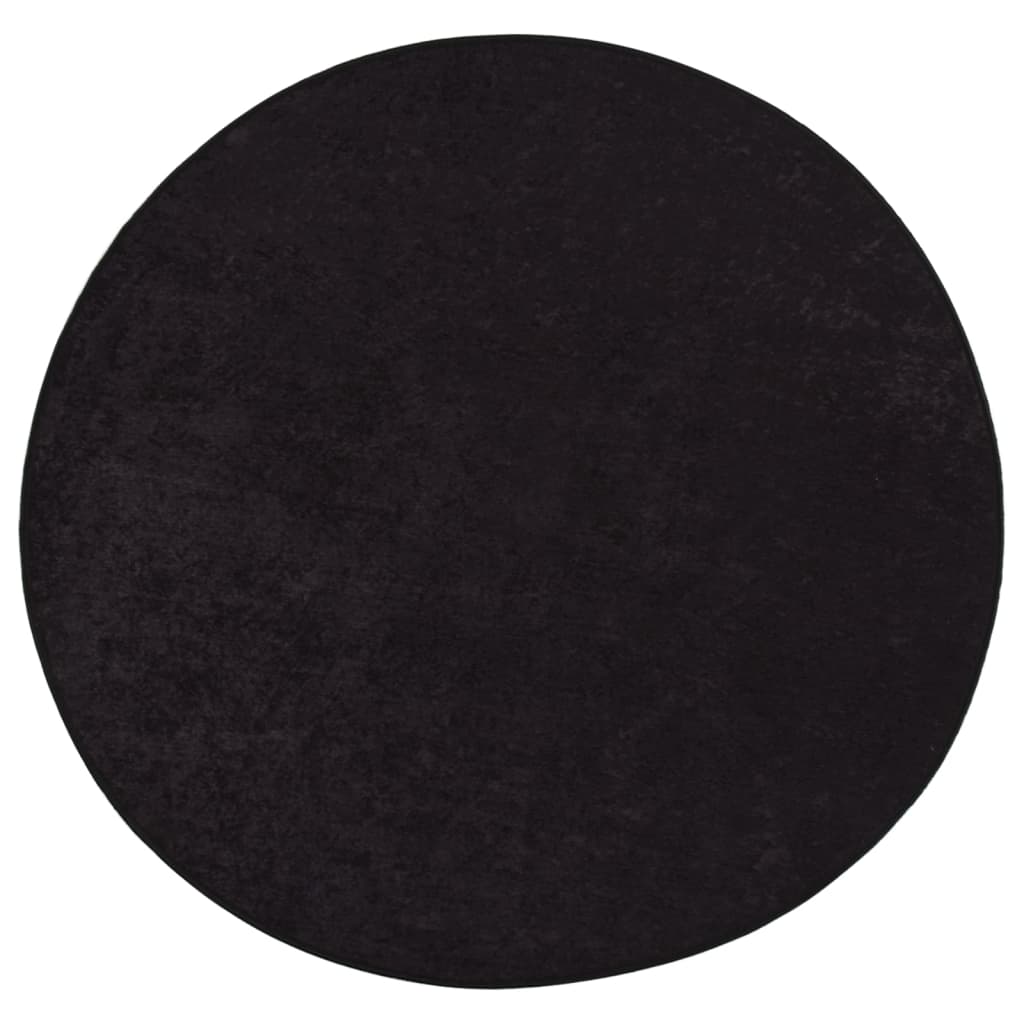 Rug Washable φ120 cm Anthracite Anti Slip