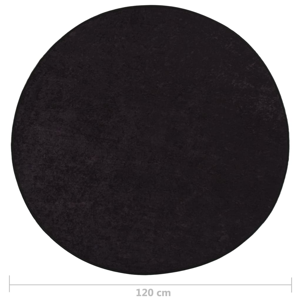 Rug Washable φ120 cm Anthracite Anti Slip