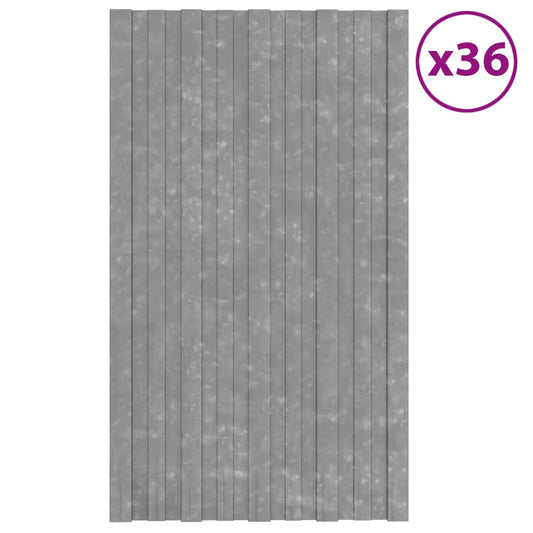 Roof Panels 36 pcs Galvanised Steel Silver 80x45 cm