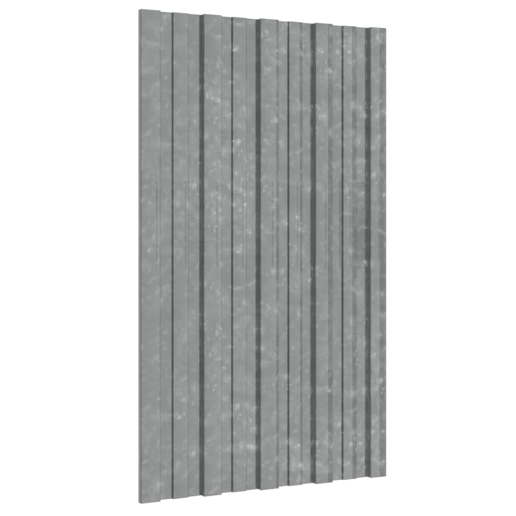 Roof Panels 36 pcs Galvanised Steel Silver 80x45 cm