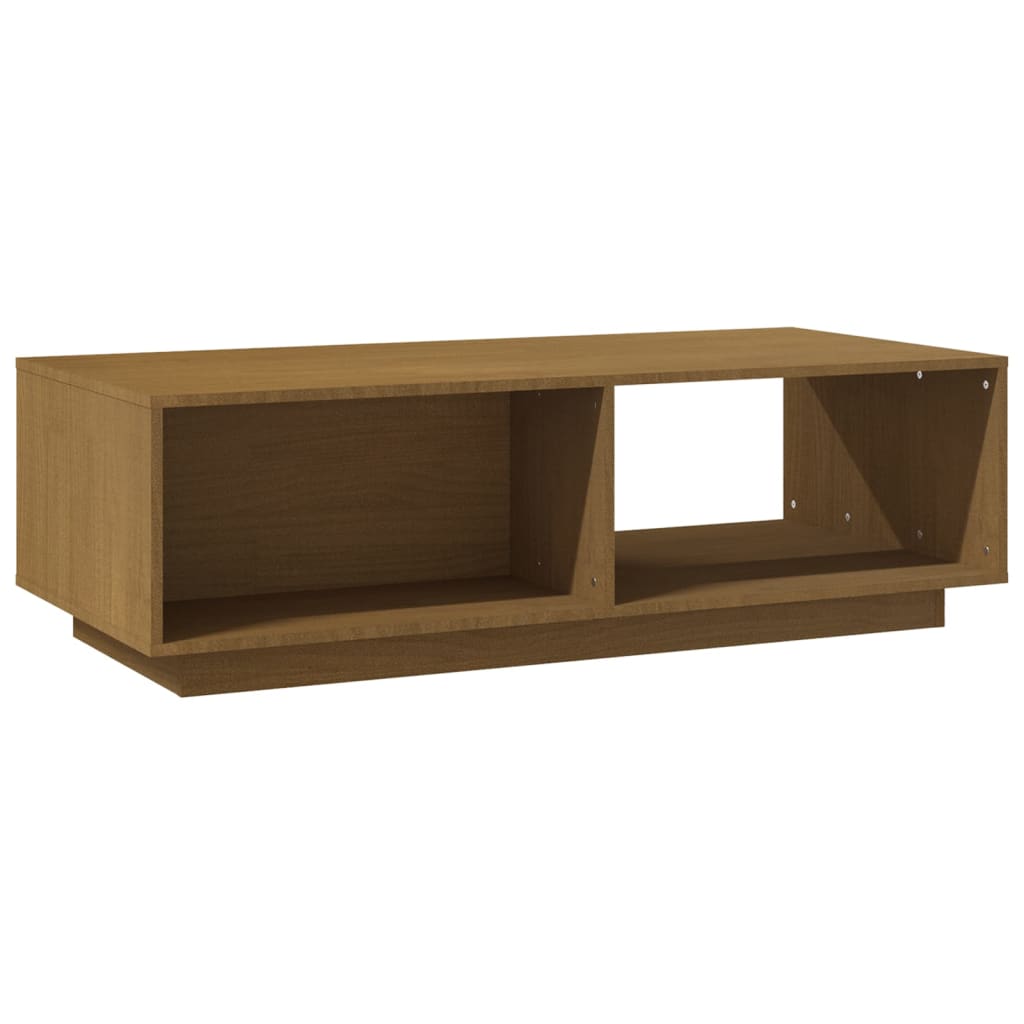Coffee Table Honey Brown 110x50x33.5 cm Solid Pinewood