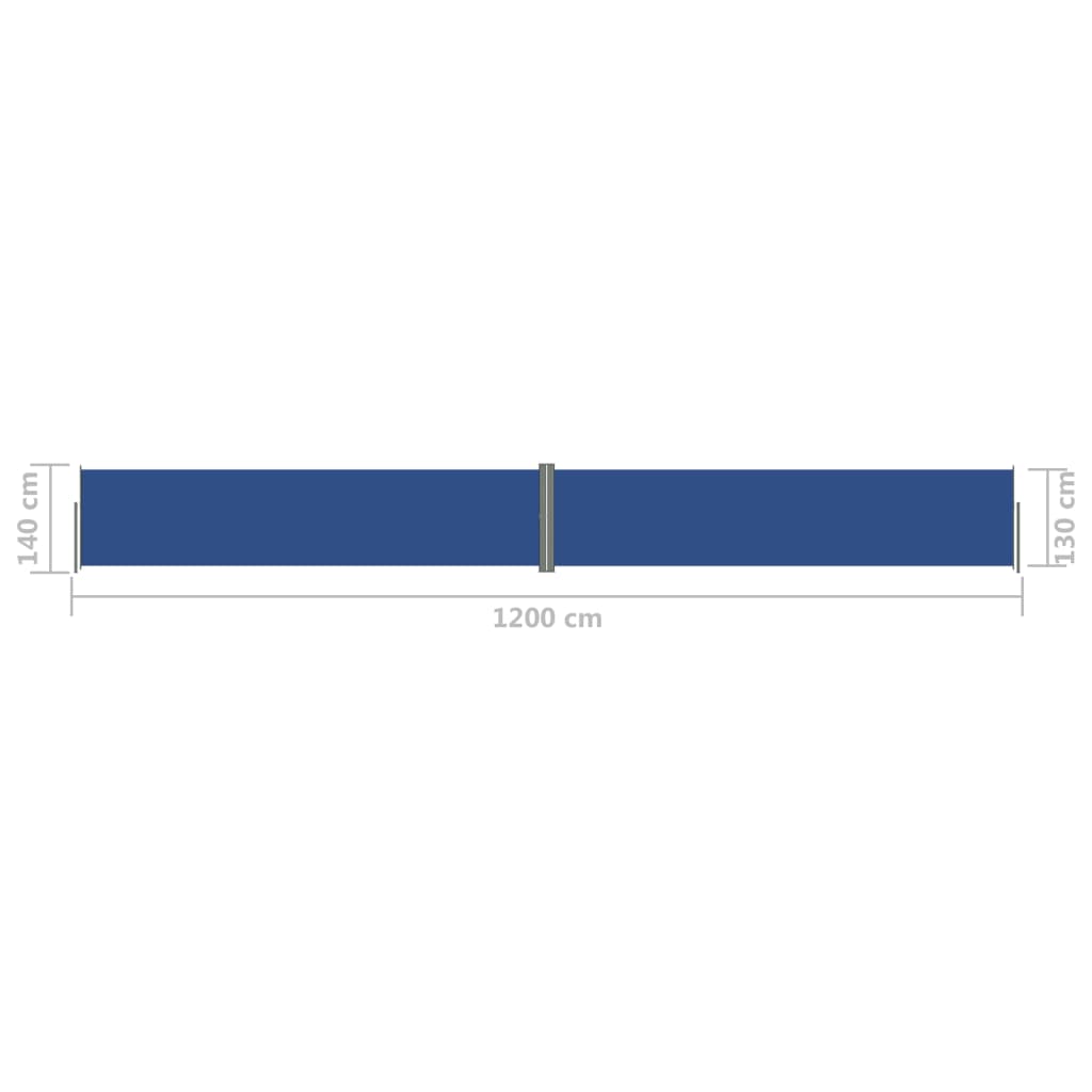 Retractable Side Awning Blue 140x1200 cm