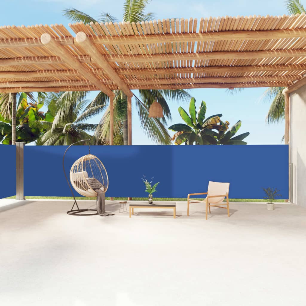 Retractable Side Awning Blue 160x1200 cm