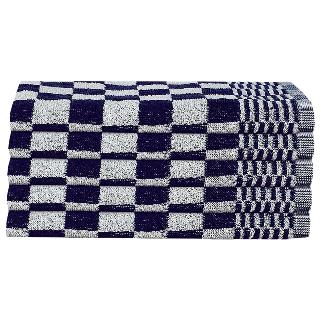 20 Piece Towel Set Blue and White Cotton
