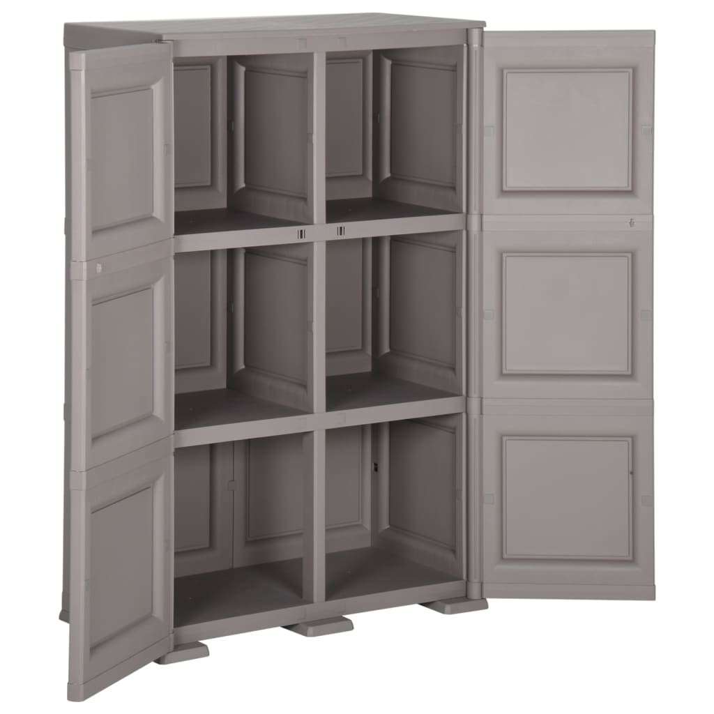 Plastic Cabinet 79x43x125 cm Wood Design Grey