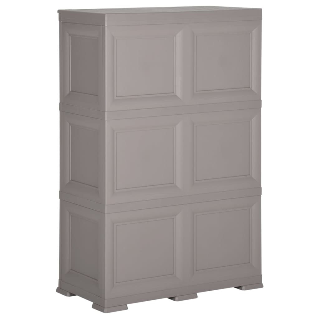 Plastic Cabinet 79x43x125 cm Wood Design Grey