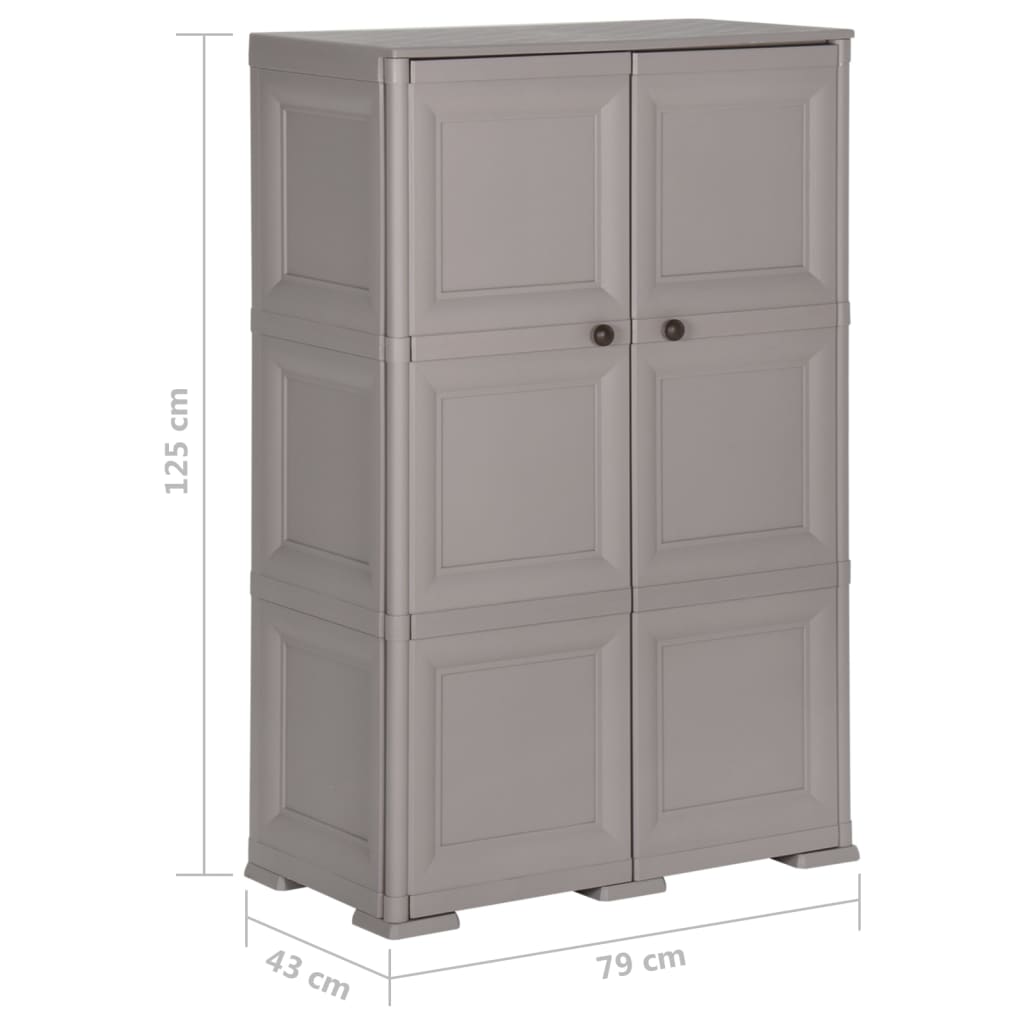 Plastic Cabinet 79x43x125 cm Wood Design Grey
