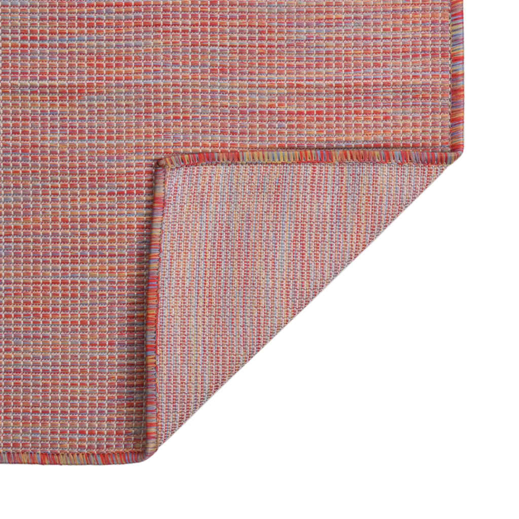 Outdoor Flatweave Rug 120x170 cm Red