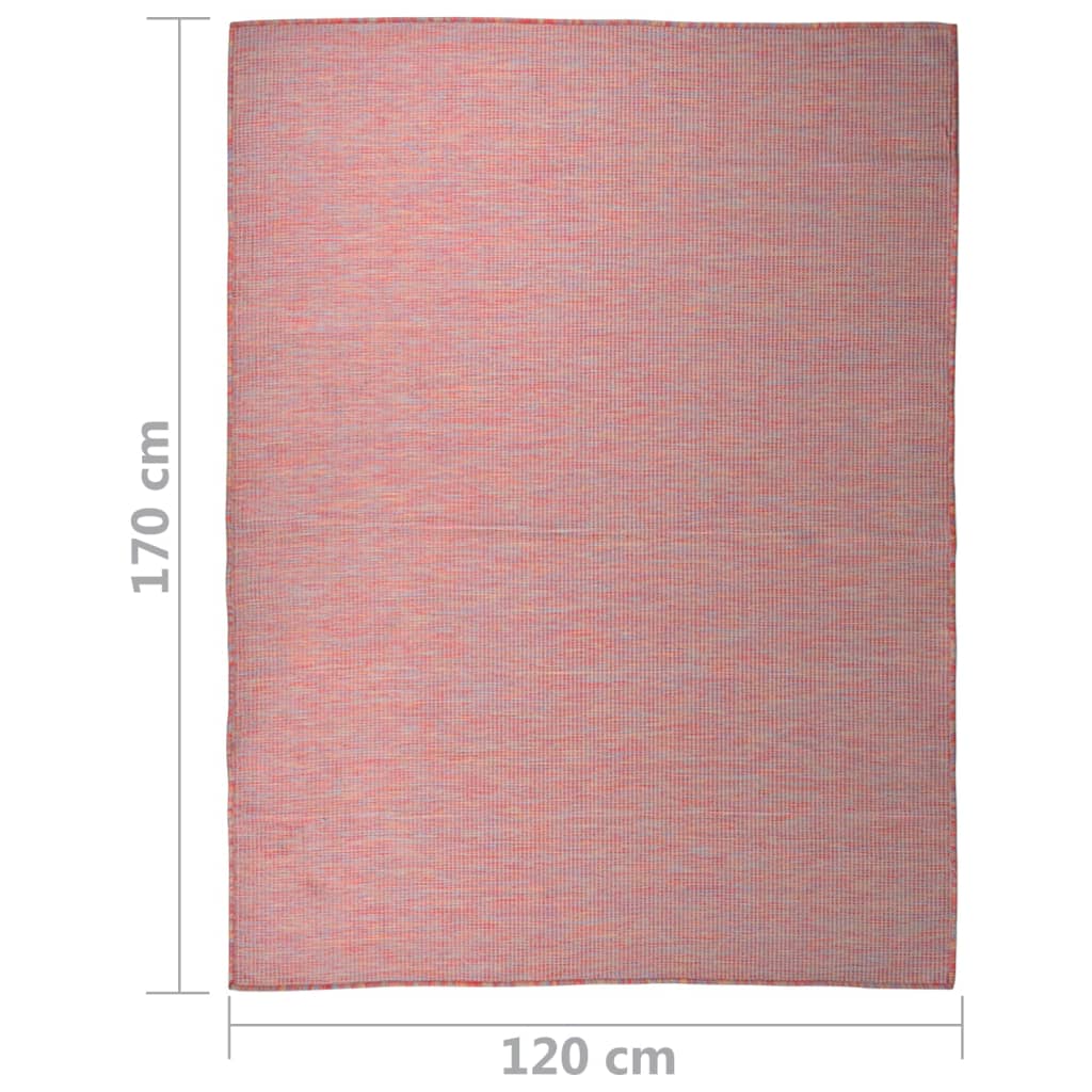 Outdoor Flatweave Rug 120x170 cm Red