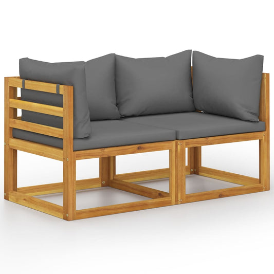 2-seater Garden Bench with Dark Grey Cushions (UK/IE/FI/NO only)