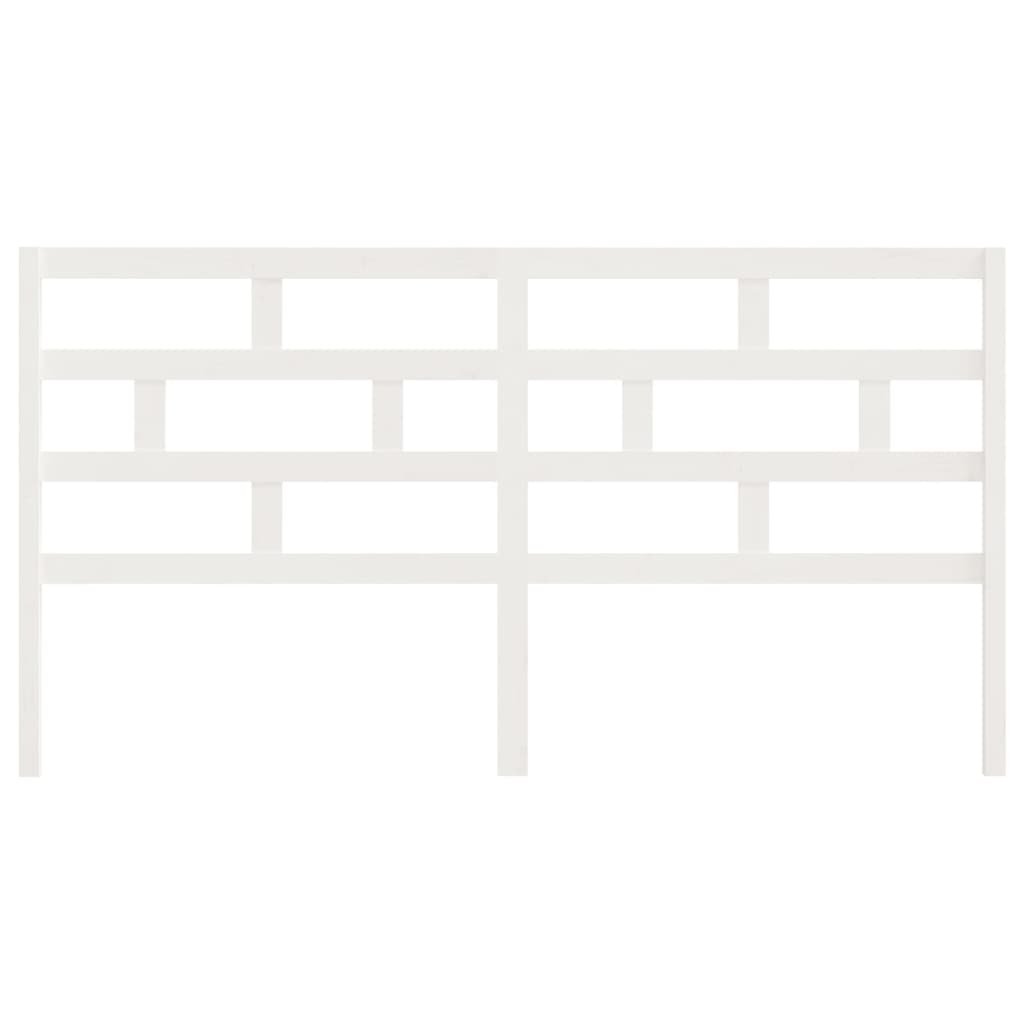 Bed Headboard White 206x4x100 cm Solid Wood Pine