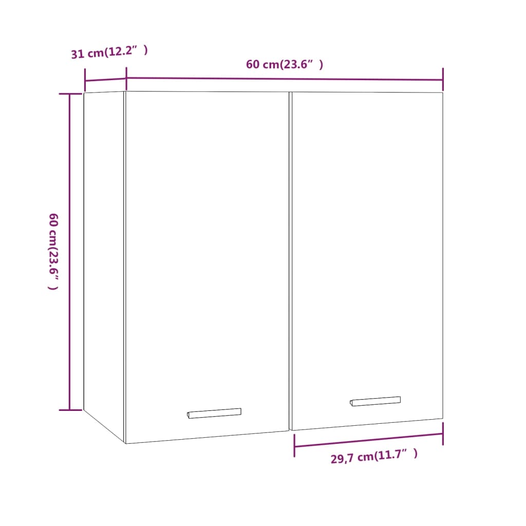 Hanging Cabinet Lyon Brown Oak 60x31x60 cm Engineered Wood