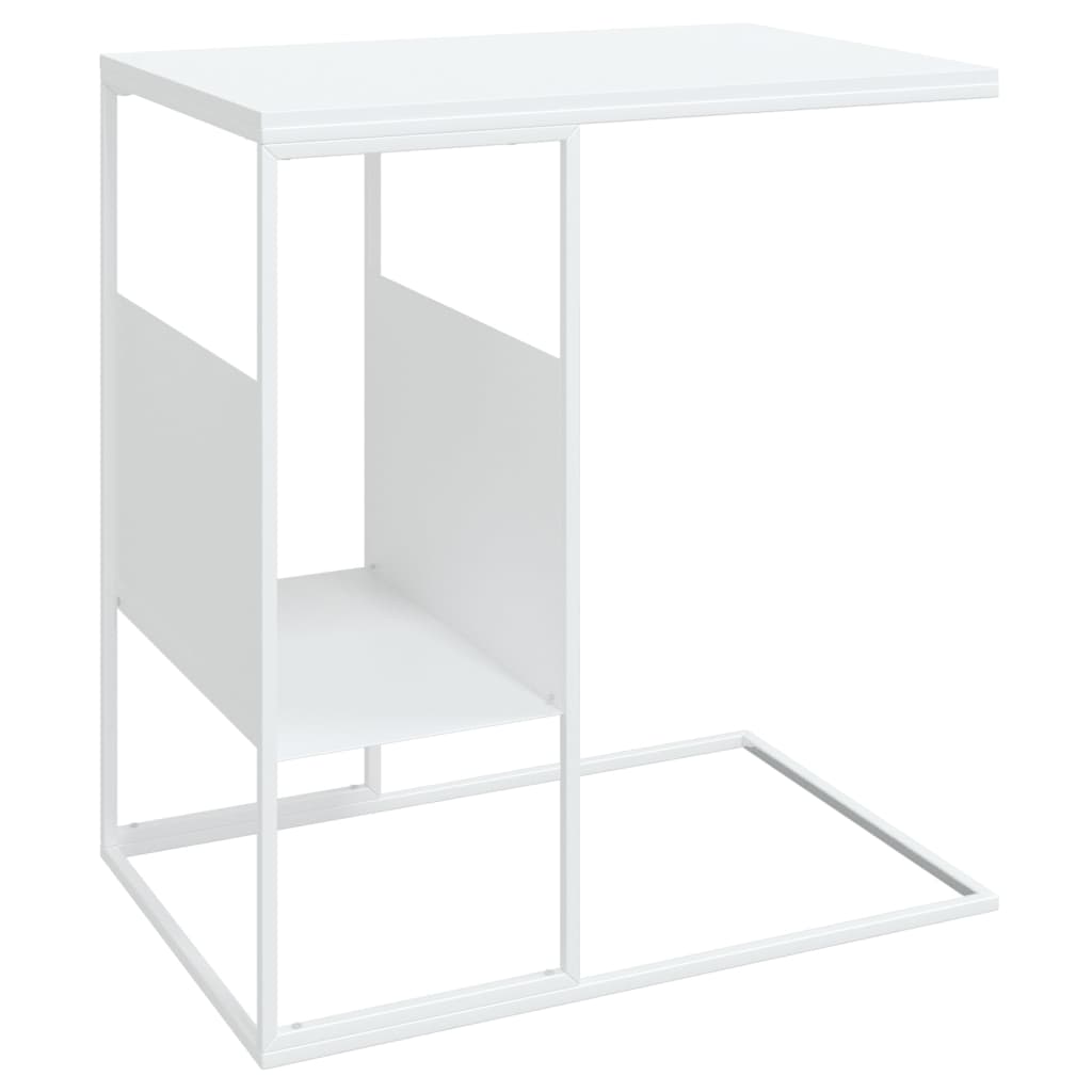 Side Table White 55x36x59.5 cm Engineered Wood