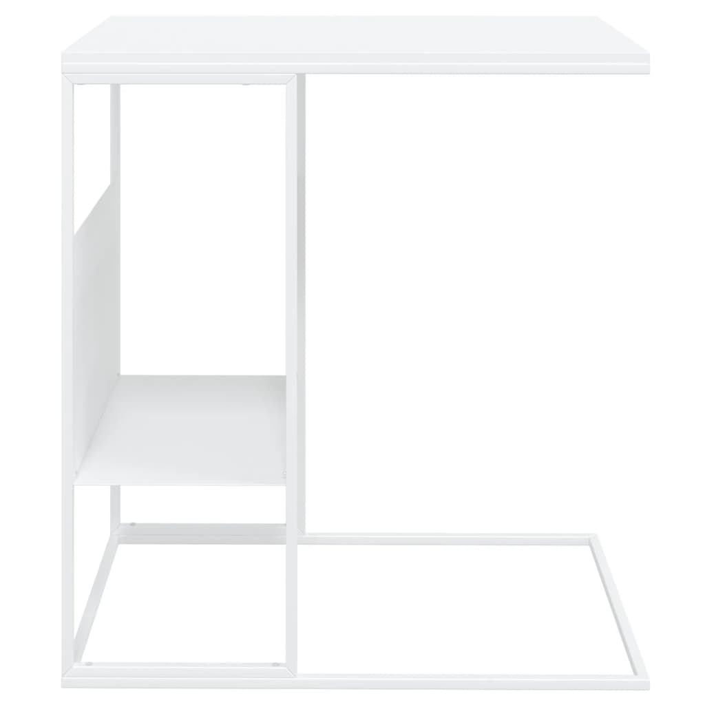 Side Table White 55x36x59.5 cm Engineered Wood