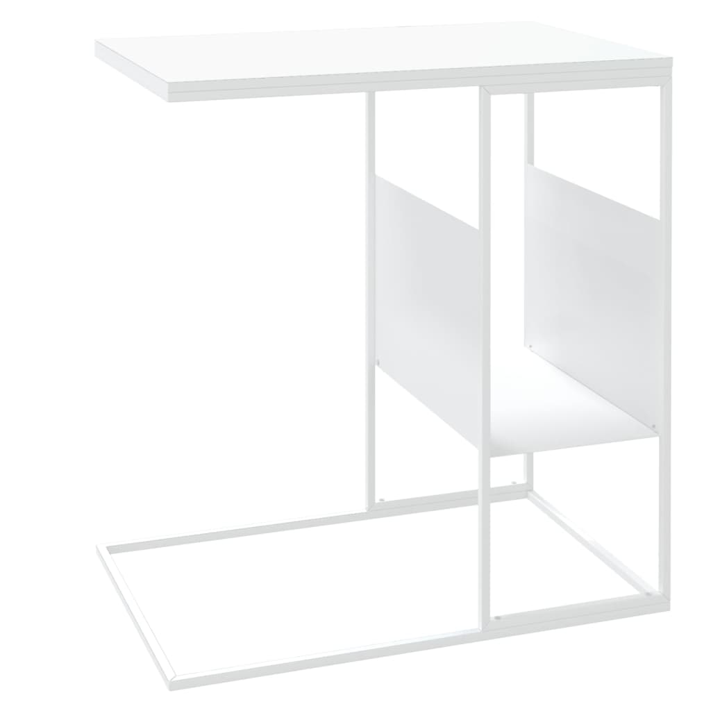 Side Table White 55x36x59.5 cm Engineered Wood