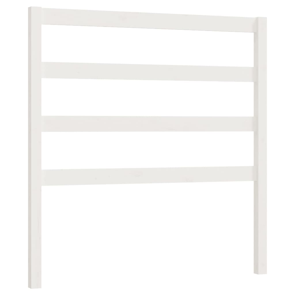 Bed Headboard White 81x4x100 cm Solid Wood Pine