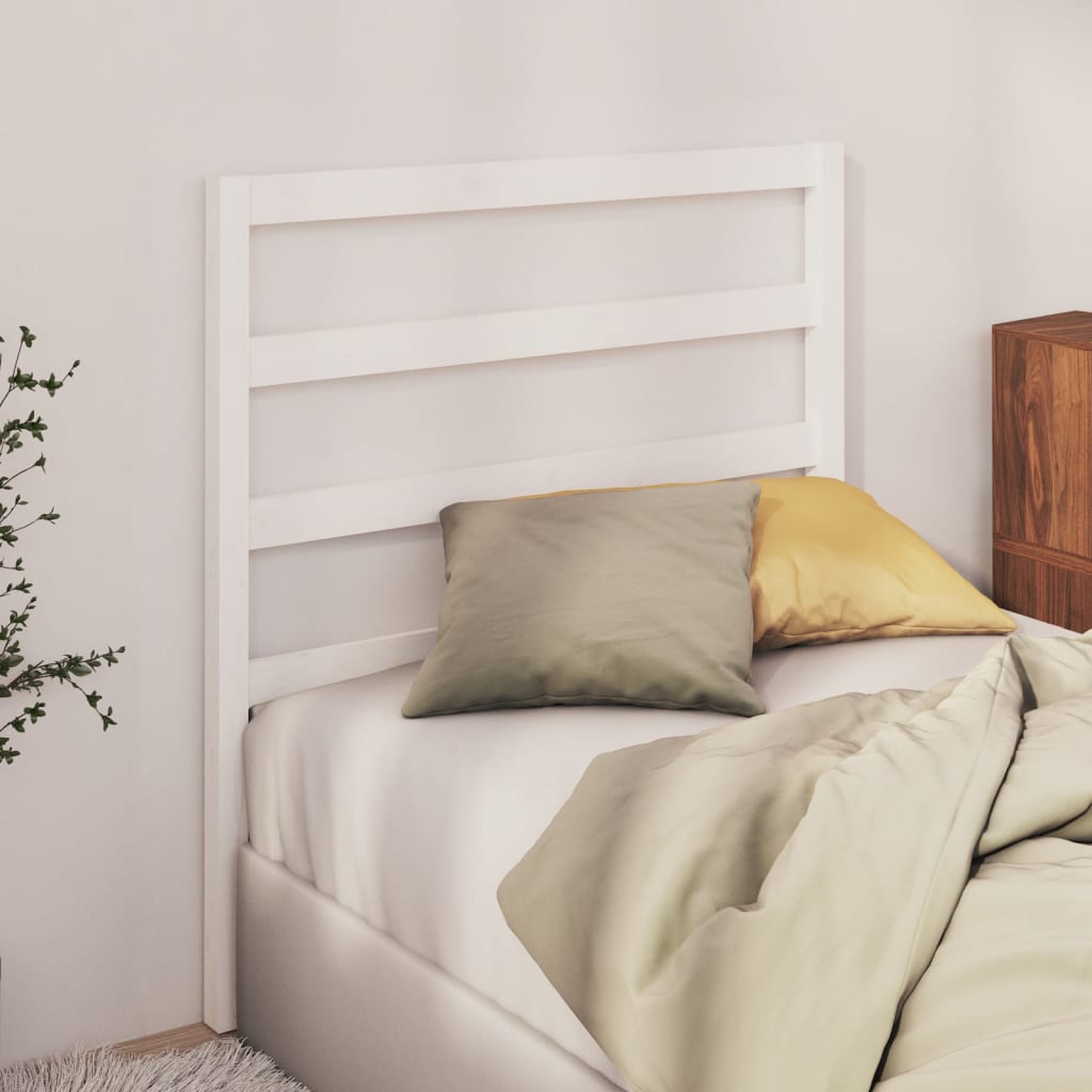 Bed Headboard White 81x4x100 cm Solid Wood Pine
