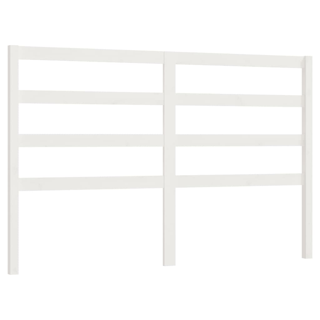 Bed Headboard White 146x4x100 cm Solid Wood Pine