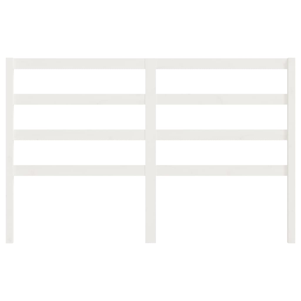 Bed Headboard White 146x4x100 cm Solid Wood Pine