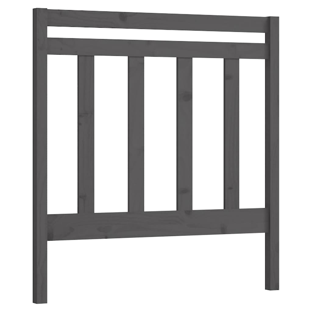 Bed Headboard Grey 96x4x100 cm Solid Wood Pine
