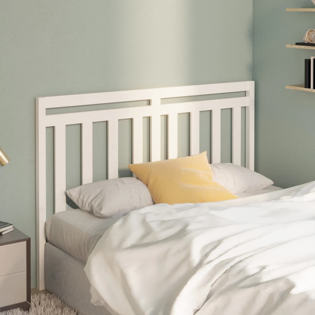 Bed Headboard White 166x4x100 cm Solid Wood Pine