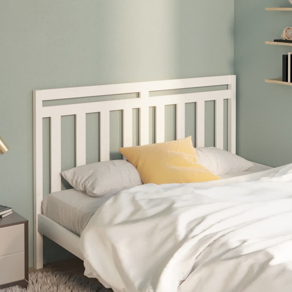 Bed Headboard White 166x4x100 cm Solid Wood Pine