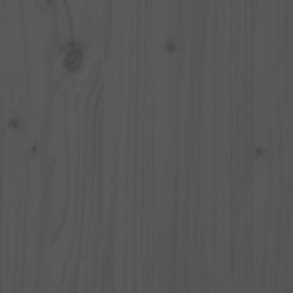 Bed Headboard Grey 80.5x4x100 cm Solid Wood Pine