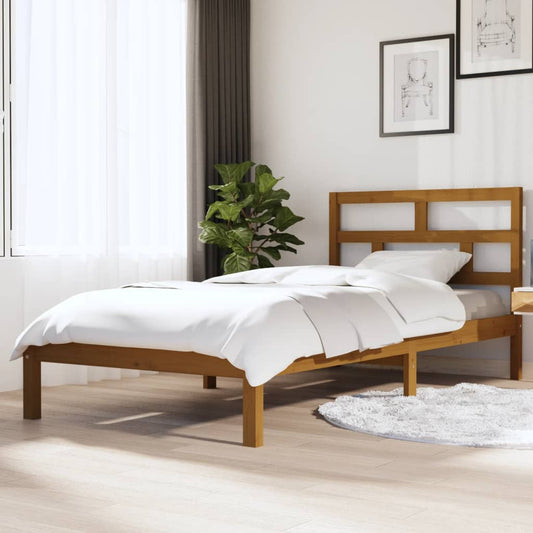 3101211 vidaXL Bed Frame without Mattress Honey Brown Solid Wood 100x200 cm (810010+814182)