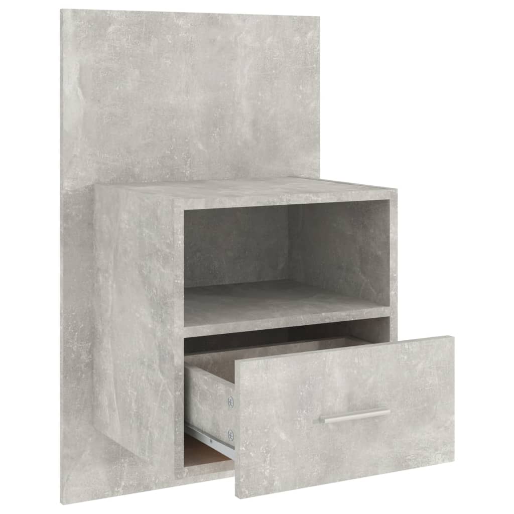 Wall-mounted Bedside Cabinets 2 pcs Concrete Grey