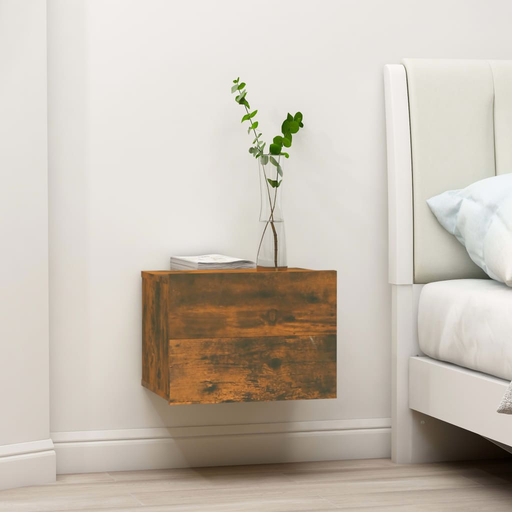 Bedside Cabinets Smoked Oak 40x30x30 cm Engineered Wood