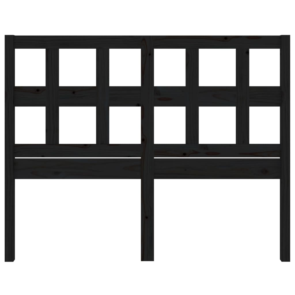 Bed Headboard Black 165.5x4x100 cm Solid Wood Pine