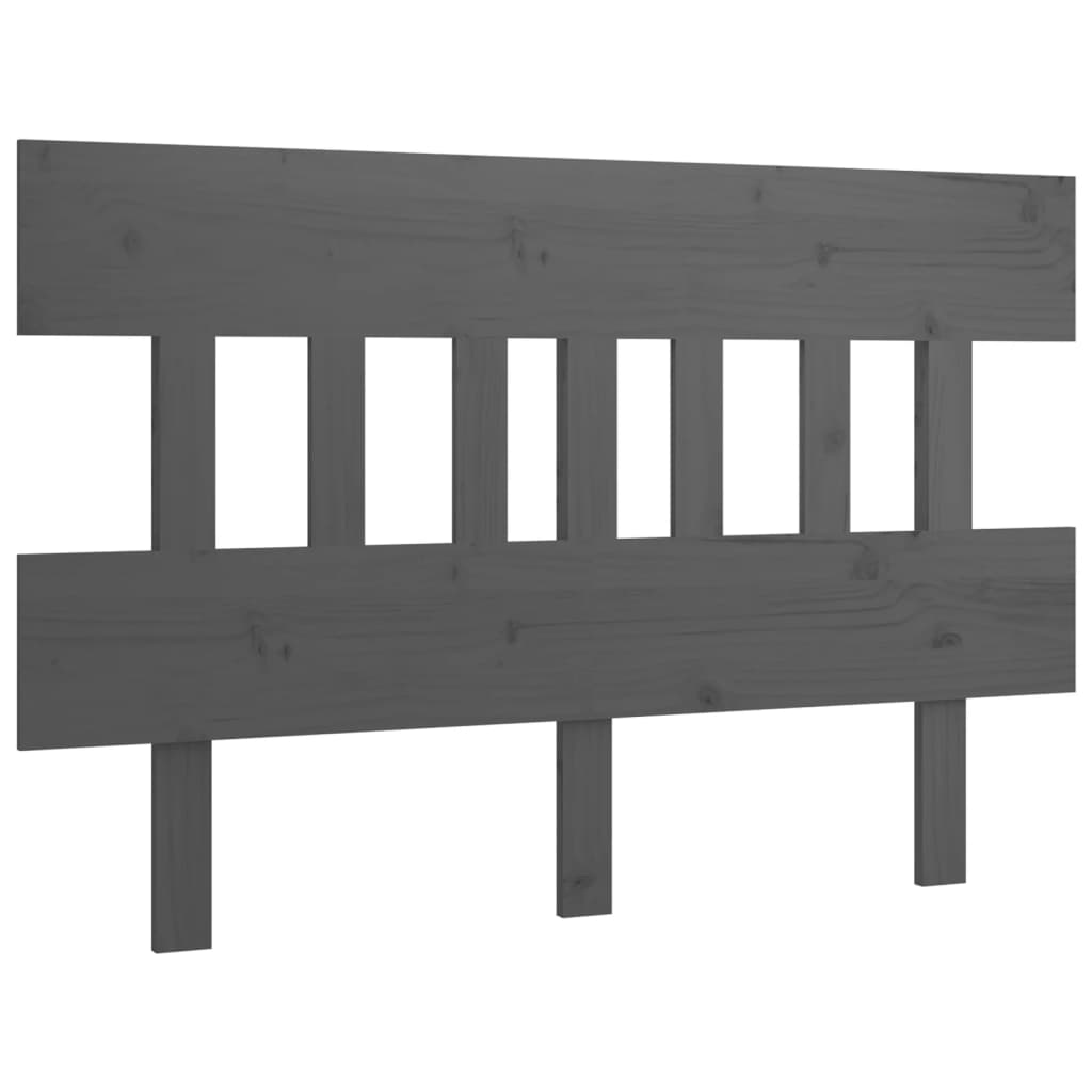 Bed Headboard Grey 143.5x3x81 cm Solid Wood Pine