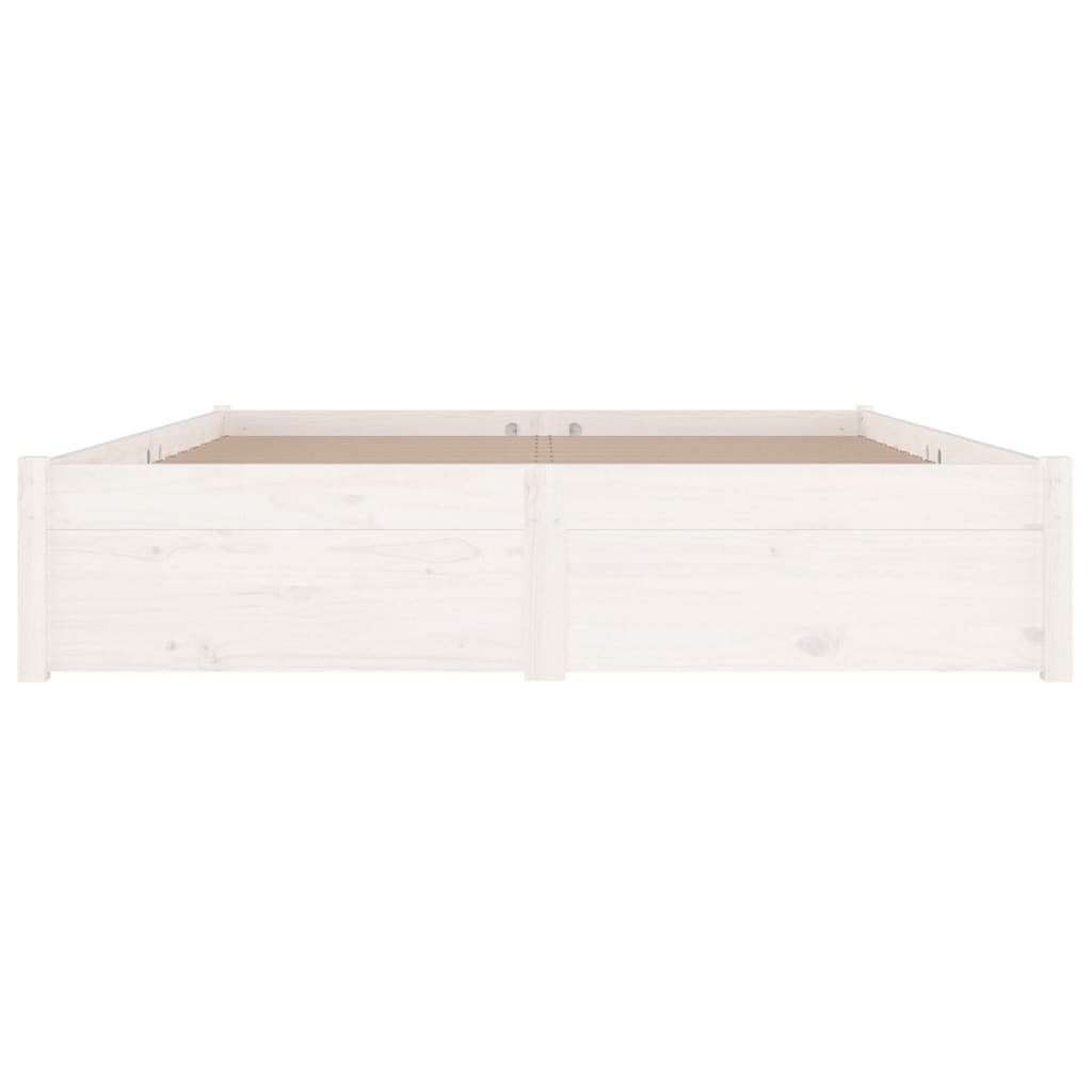 3103534 vidaXL Bed Frame without Mattress with Drawers White 200x200 cm (814970+815000)