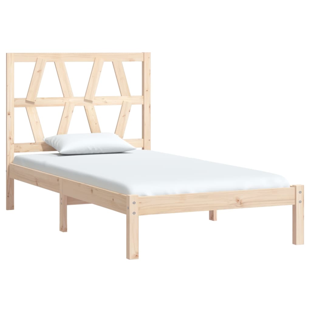 3103983 vidaXL Bed Frame without Mattress Solid Wood 90x200 cm (810002+818600)