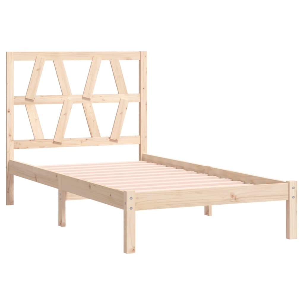 3103983 vidaXL Bed Frame without Mattress Solid Wood 90x200 cm (810002+818600)