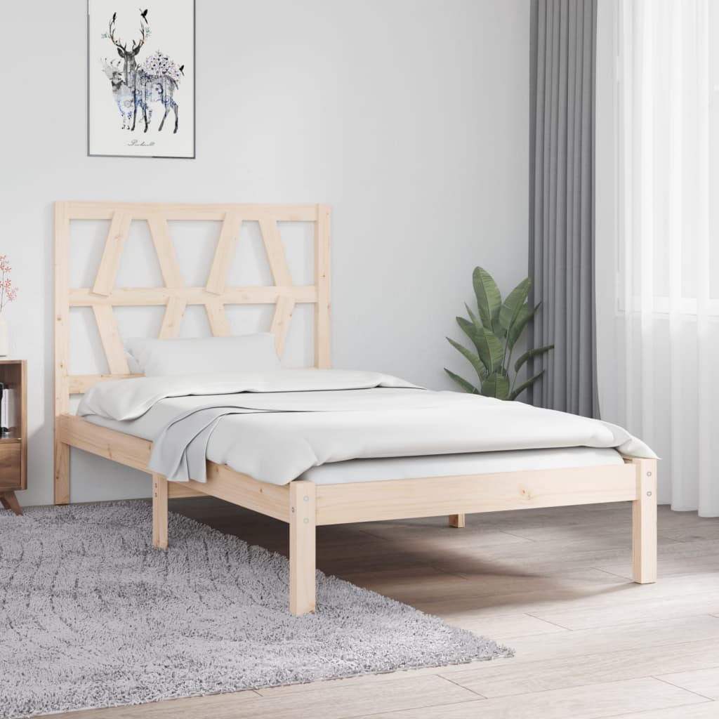 3103983 vidaXL Bed Frame without Mattress Solid Wood 90x200 cm (810002+818600)